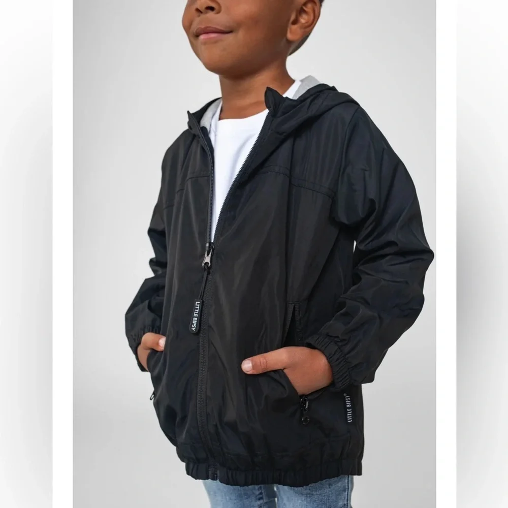 Little Bipsy Black Hooded Rain  Jacket